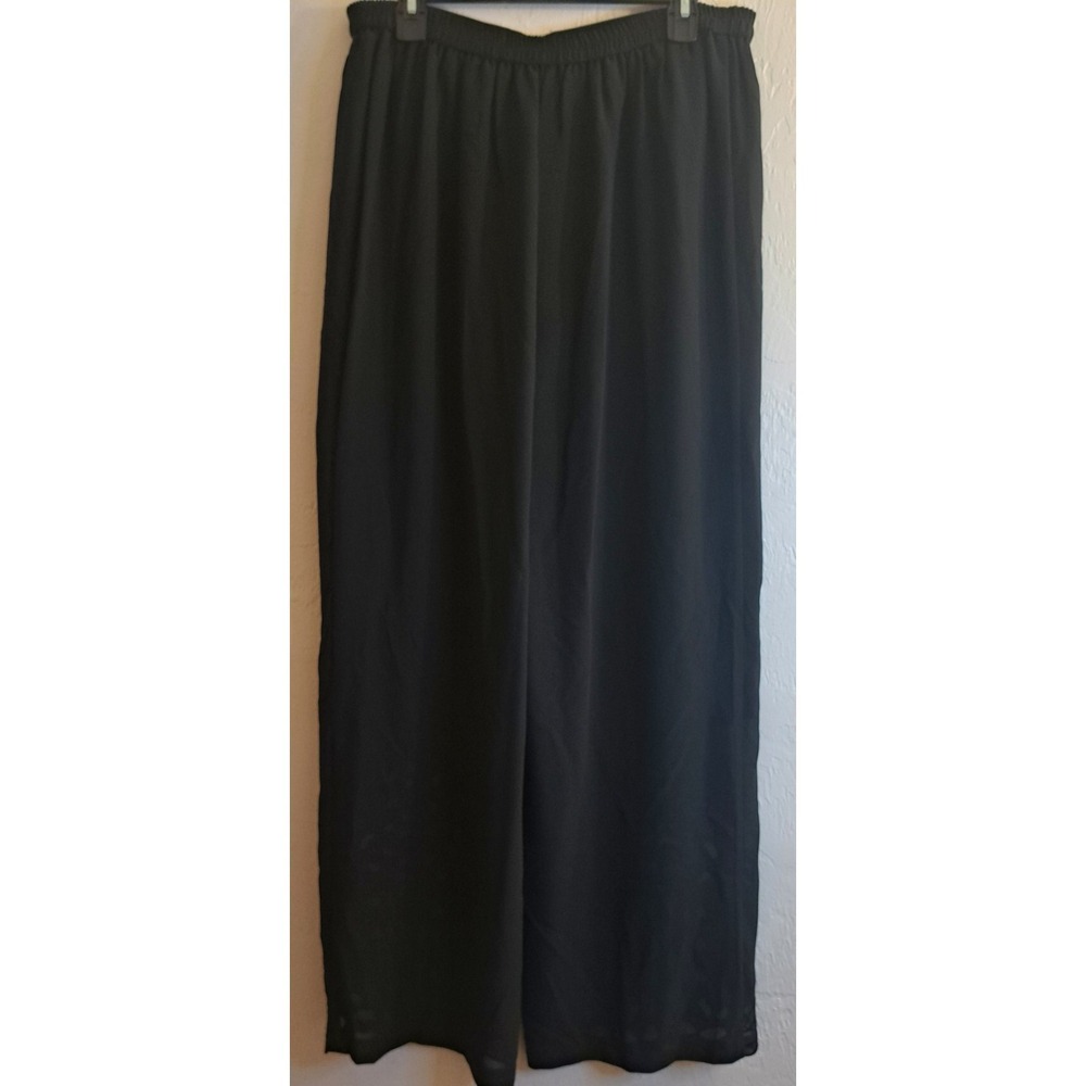 Tally Taylor Vtg Black Cutwork Embroidery Pants‎ 18 Old Money Quiet Luxury Chic - Picture 7 of 7